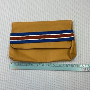 Stylish Tan Clutch with Striped Accent